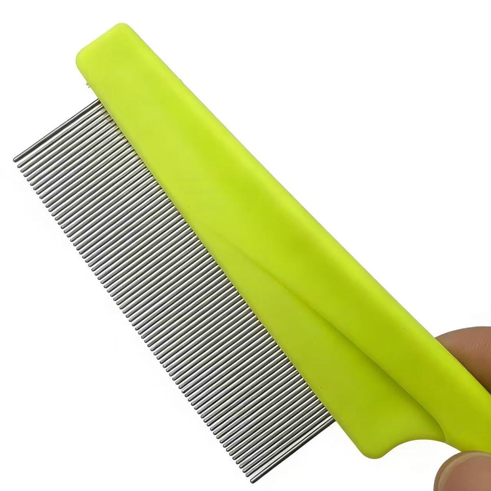 2in 1 Customization Logo Rust Proof Soft Safe Stainless Steel Plastic Flea Comb Removing Nits Head Lice Reusable Tool Easy Use