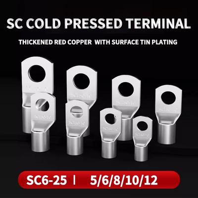 100/500 Pcs  Copper Wire Lugs Ring Connector Bare Cable SC Crimp Terminal SC6-5 SC6-6 SC6-8 SC10-6 SC10-8 SC16-6 SC16-8 SC26-6