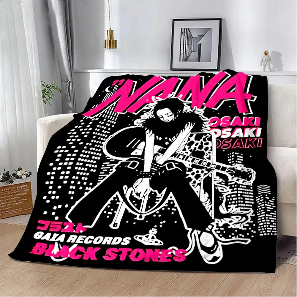 Anime Girls Nana Flannel Blanket 3d Printed Picnic Blankets Warm Soft and Comfortable Throw Blanket Home Travel Birthday Gift