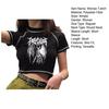 Women T-shirt Round Neck Short Sleeve Printing Cropped Tops Navel Exposed Tops Soft Breathable Tee Shirt