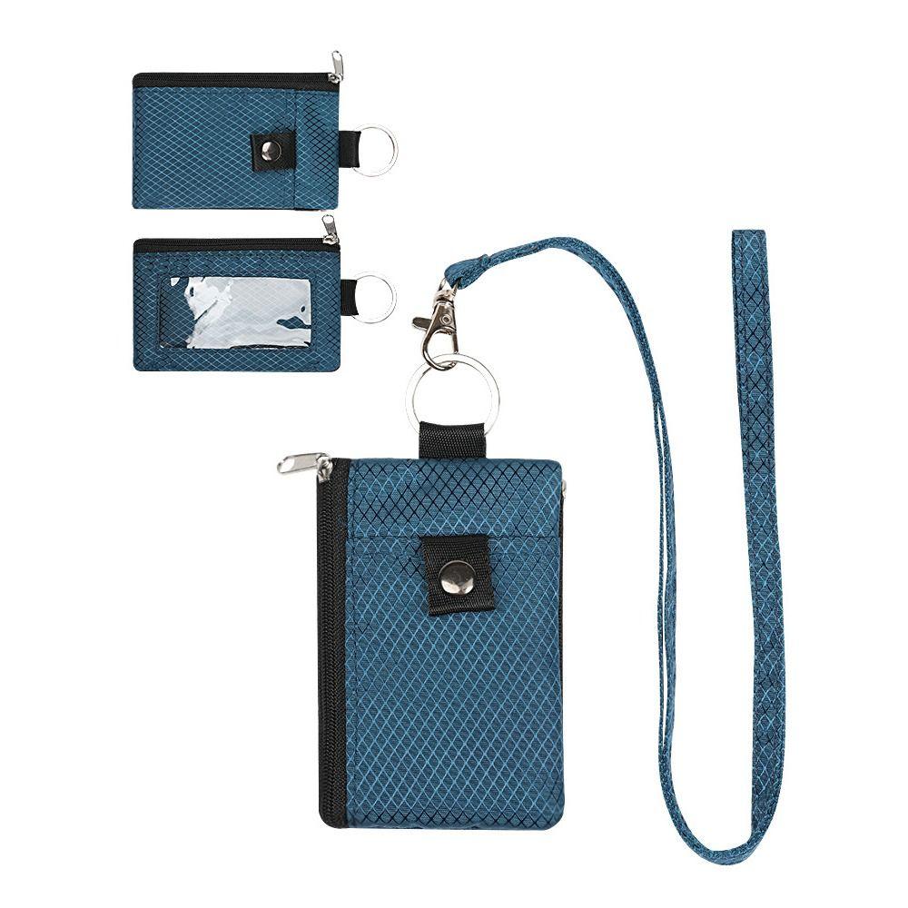 Waterproof RFID Blocking Wallet Lanyard Keychain Zipper Case Anti-Theft Wallet Slim Design ID Window Wallet Travel Use