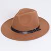 Einfarbiger Filz-Fedora-Hut Britischer Retro-Stil Unisex Flacher Rand Gentleman Flache Krone