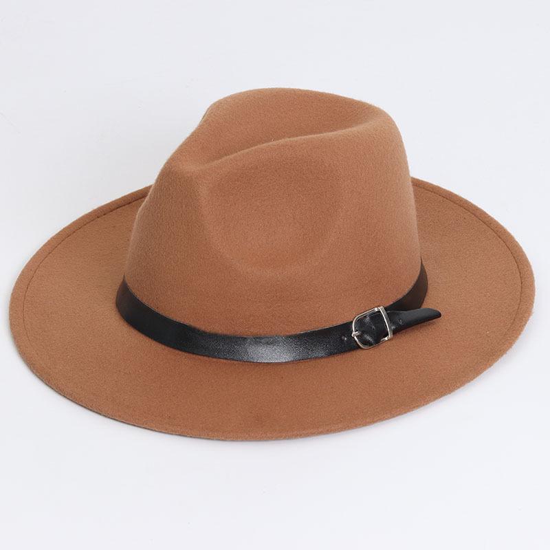 Einfarbiger Filz-Fedora-Hut Britischer Retro-Stil Unisex Flacher Rand Gentleman Flache Krone