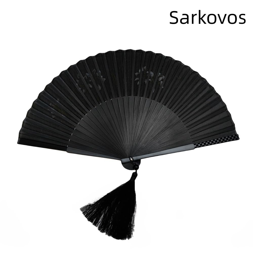 Sarkovos Luxury Fireworks Overseas Japanese Summer Kabuki Heat Protection Souvenir Bamboo Fan, Men's, Stylish, Fan, Present, Father's Day, Festival,