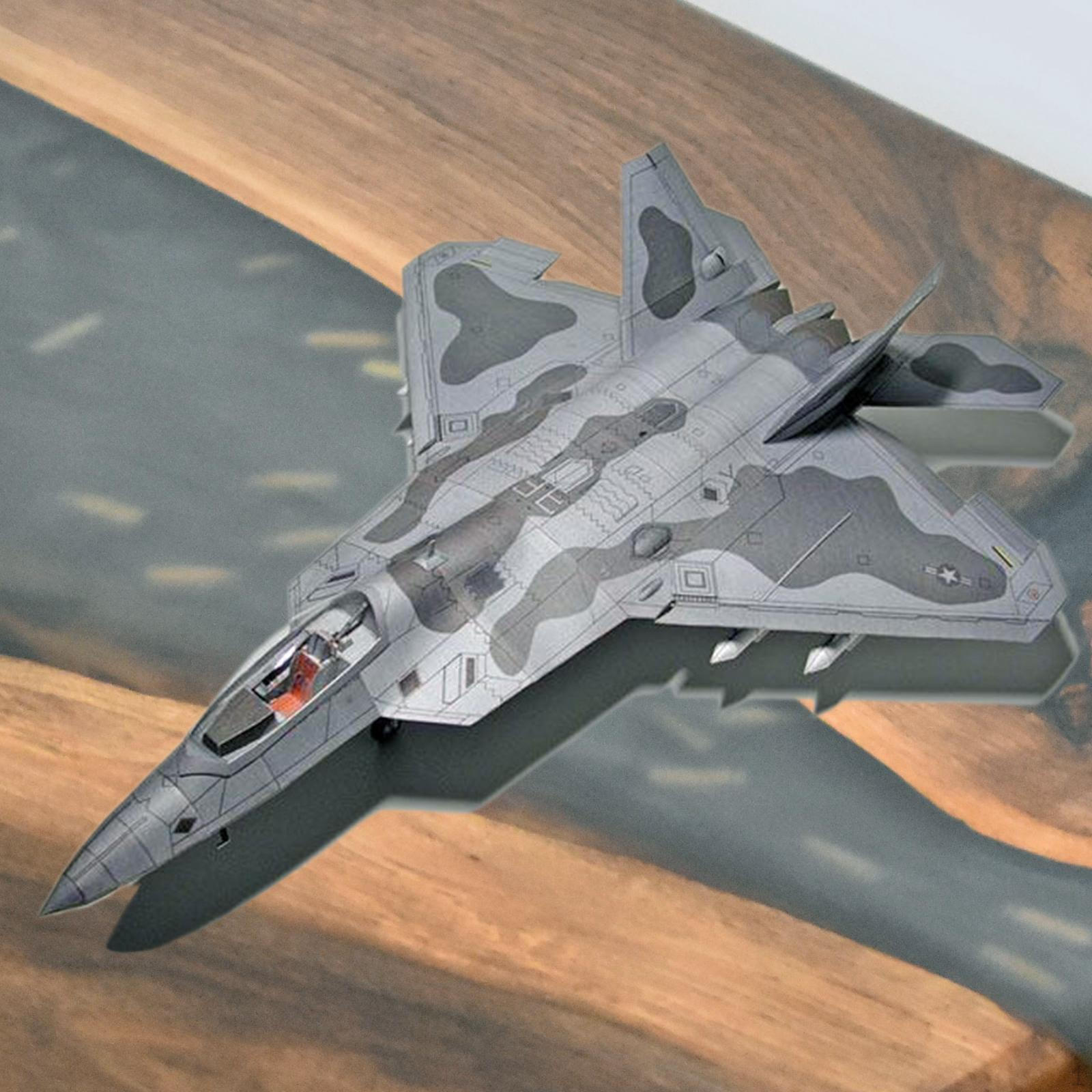 3D F22 Fighter Assemble Paper Model Kit Building DIY Papercraft for Collectables