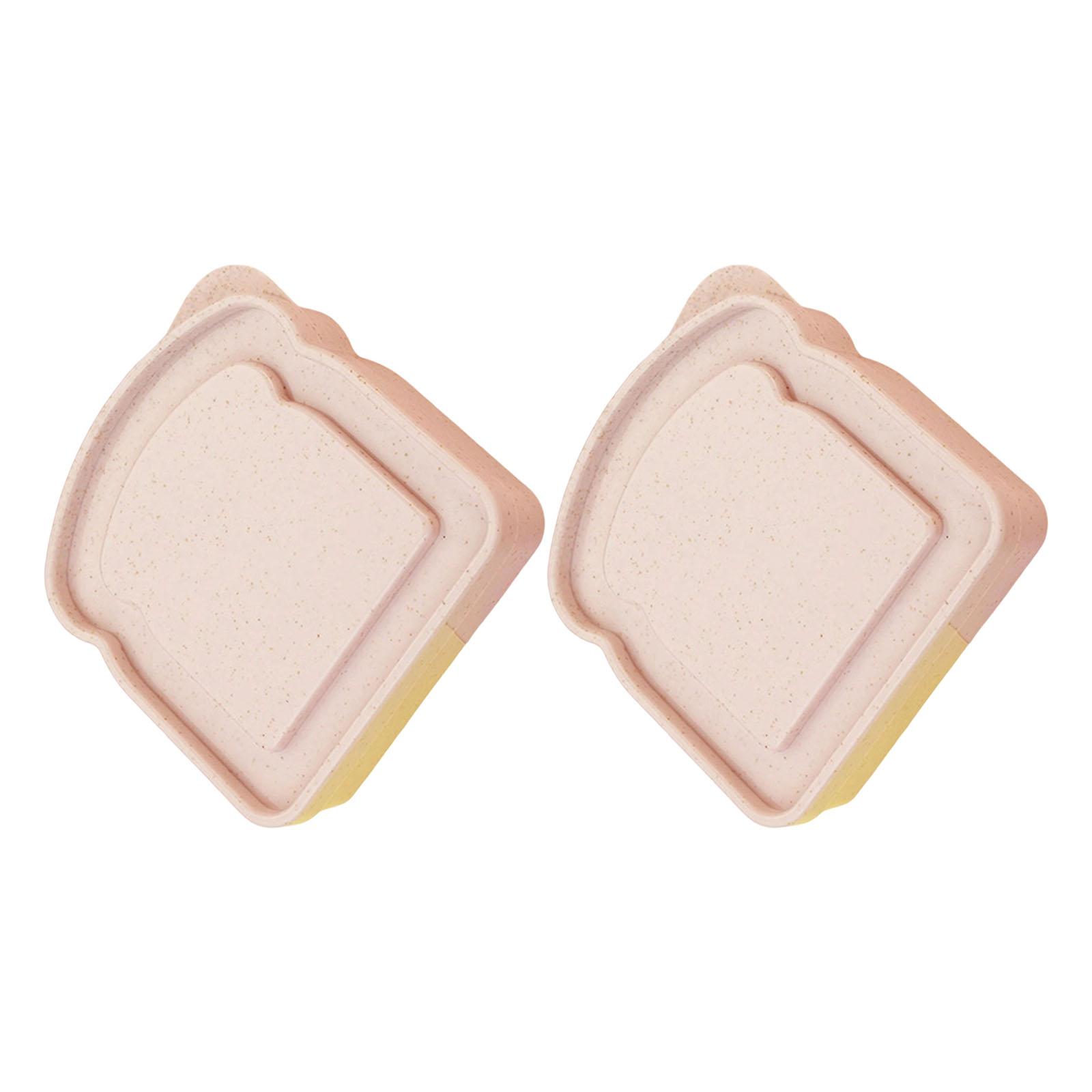 

Контейнер для хранения продуктов большой вместимости, герметичный ланч-бокс в форме тоста с крышкой для пикников, офиса, кемпинга, на открытом воздухе розовый