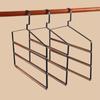 Multifunctional Iron Trouser Racks,3 Tiers Wardrobe Storage Rack for Towel Scarf Pants,Household Wooden Hangers for Save Space