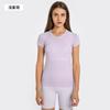 Spring and Summer New Women's Short-sleeved Crew Neck Sports T-shirt Running Fitness Top Slim-fitting Breathable Yoga Short-sleeved S1011