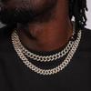 Mens Miami Cuban Link Chain Iced Out Hip Hop Jewelry Gold & Silver Plated 20 Inch Gift for Men