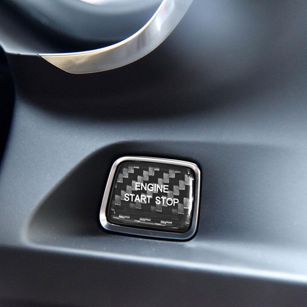 Carbon Fiber Engine Start Stop Button Trim Fit For Chevrolet Camaro 2016-