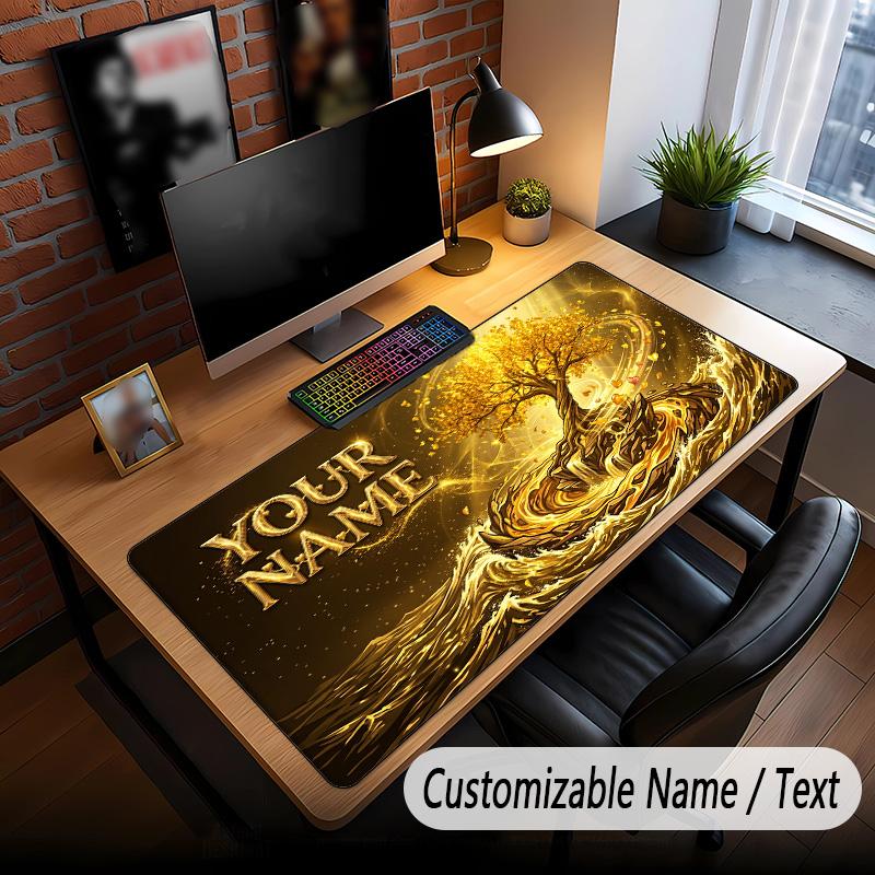 Tree of Life Theme Custom Mouse Pad Personalized With Name Text Customized Desk Mat For Office Home Decor