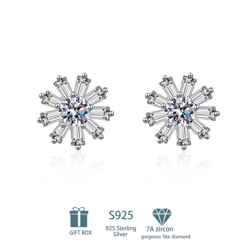 Tancise Klassische 925 Sterling Silber Rosa Gelb 7A Zirkon Ohrringe Tropfenohrringe für Frauen Hochzeit Party Geschenke