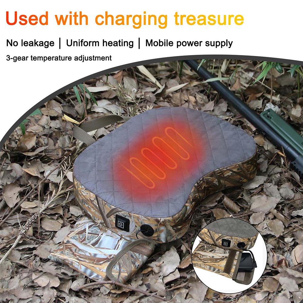 Hunting Heated Seat Cushion Waterproof Heating Seat Cushion USB Power Portable Sponge Cushion for Camping Stadium