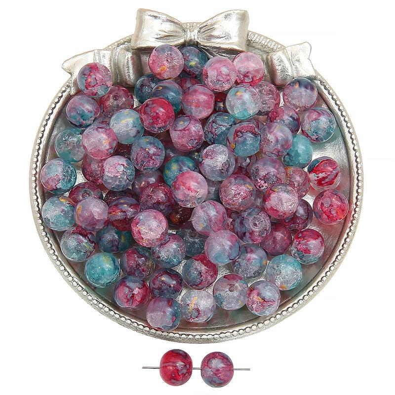 Szklany Jadeit Złamane Posypki Koraliki Vintage Okrągłe Koraliki Ręcznie Robione Diy Ręcznie Koraliki Sznurkowe Biżuteria Akcesoria Glazura Pop Luźne Koraliki Piękny Kolor