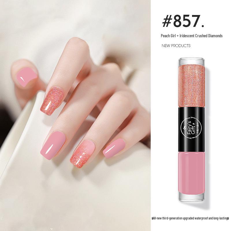 Two-Color Peelable Quick-Dry Waterproof Glitter Nail Polish Set