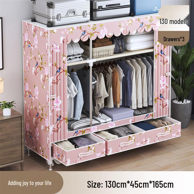 Wardrobe with Dustproof Drawers - Ideal for Rental Rooms