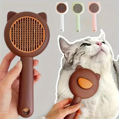 1 Escova de Banho e Massagem para Gatos - Pente Autolimpante para Higiene de Animais de Estimação, Material de PP Macio, Suave para Gatos, Muito Adequado para Banho e Remoção de Pelos