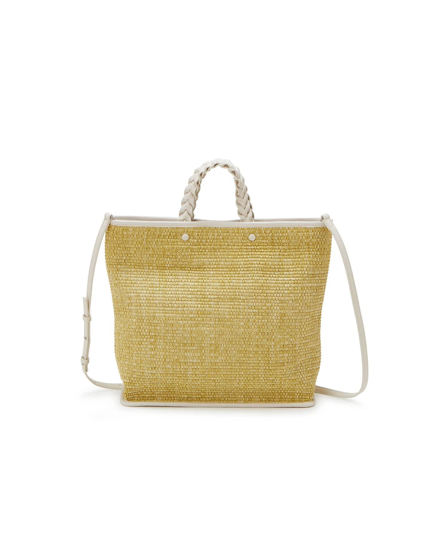 [TREASURE TOPKAPI] Jute braided tote bag with handle and shoulder strap