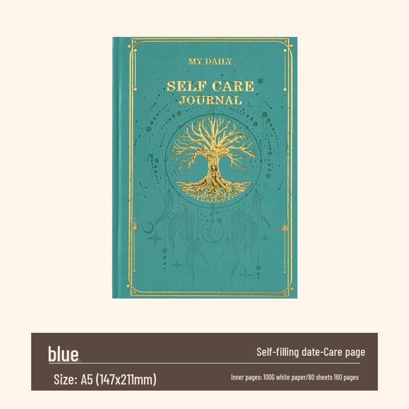 Журнал и планер для самозаботы на английском языке с золотой отделкой для Дня благодарения A5 - 80 sheets/160 pages, English only