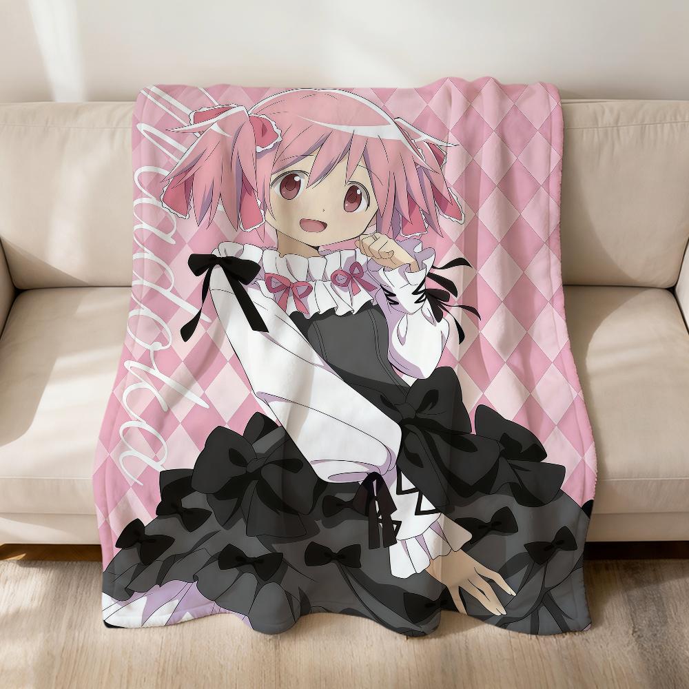 Anime Cute p-Puella Magi Madoka Magica Soft Warm Plush Blanket Dormitory Sofa Living Room Pet Hogar Bedroom Gift Home Flannel