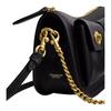 Coach Borsa a tracolla Waverly 24 con chiusura a doppio giro in pelle a grana naturale, taglia media da donna, colore nero CDZ20-B4BK