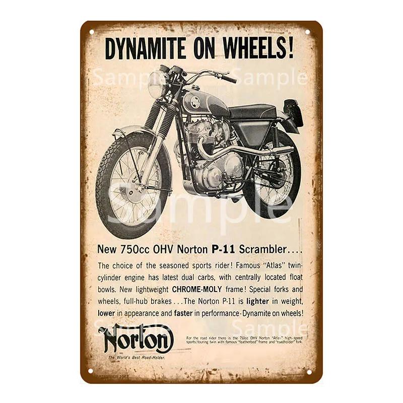 Motor Rider Tin Sign Motorcycle Club Garage Wall Stickers Metal Signs Decor Vintage Shabby Plate Painting Decorative Plaques