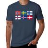 Scandinavian Flags TShirt Basic Daily Outfit Short Sleeve Tee TShirt
