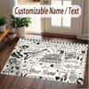 Custom Name Crystal Velvet Rug,Arctic Monkeys Comfortable Anti Slip Floor Mat For Room Decoration