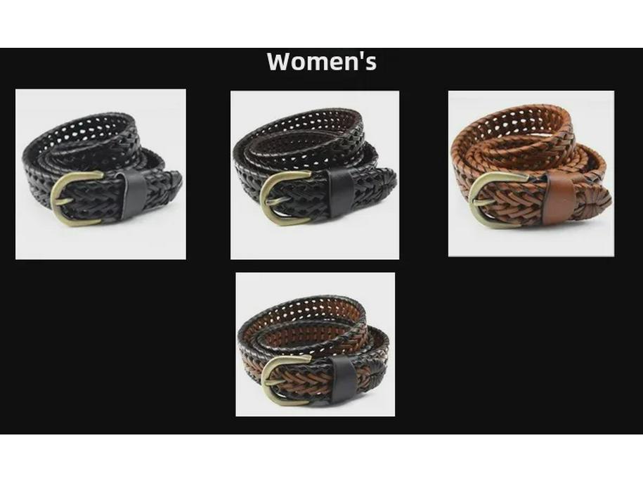 Unisex Retro Braided Belt with Genuine Leather Buckle for Casual Wear