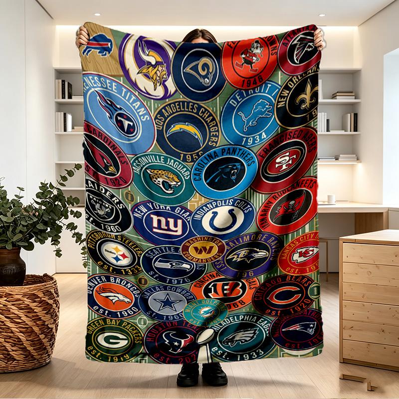 NFL Print Decke - Weich & Bequem, für Schlafzimmer, Reisen, Sofa, Heimdekoration - Geburtstags-Weihnachtsgeschenk für Freund