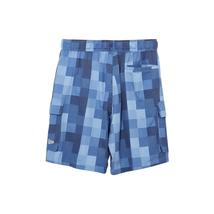 New Era Plaid Casual Mid-Rise Straight-Leg Shorts Unisex shorts Blue 13095666