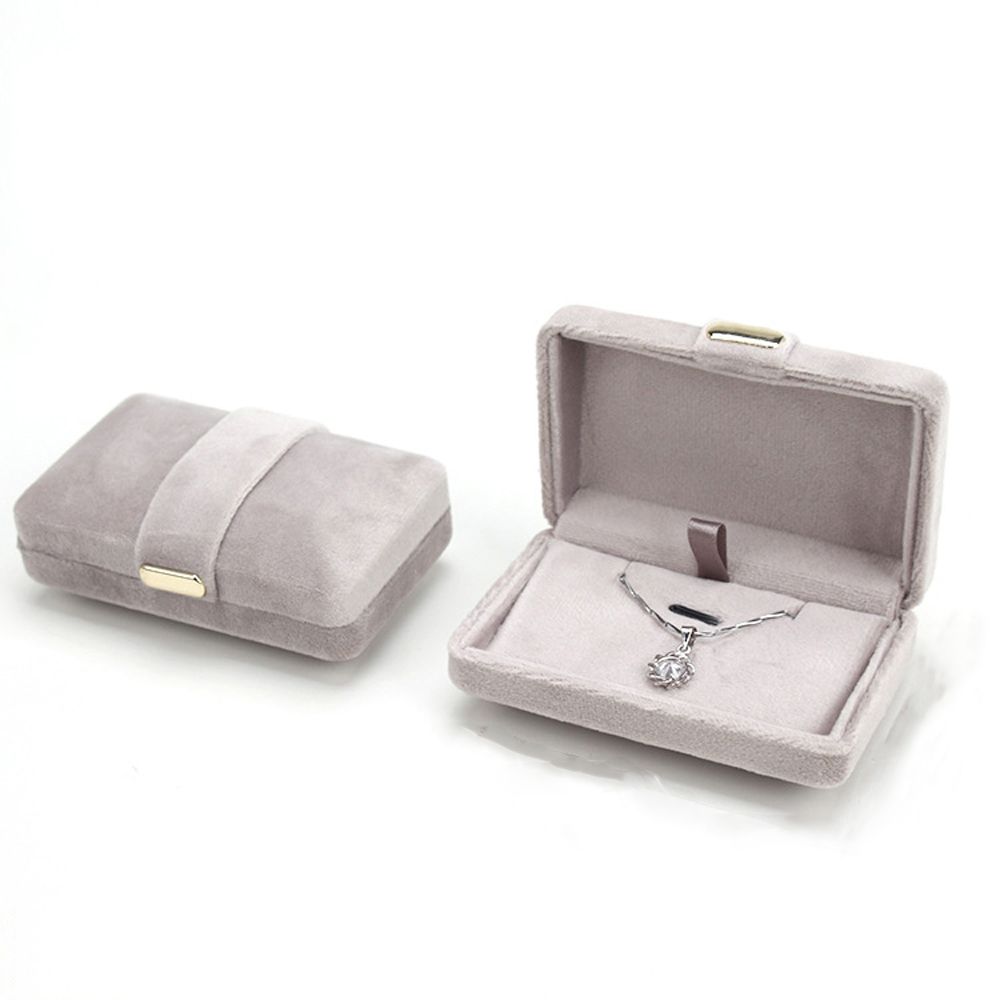 Exquisite Pendant Packaging Box Travel Metal Buckle Ring Case Velvet Box Jewelry Case Necklace Case