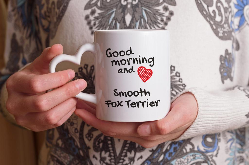 Fox Terrier Smooth - cup with a dog, adorable cup with a heart-shaped handle, universal gift from the Art-Dog brand