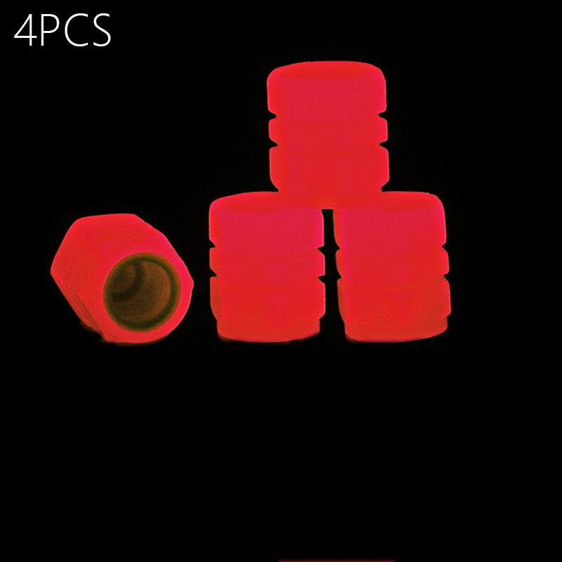4/8PCS Colorful Luminous Tyre Valve Caps Fluorescent Night Caps Motorcycle Bike Night Glowing Cap Decor Nozzles Tyre Accessories