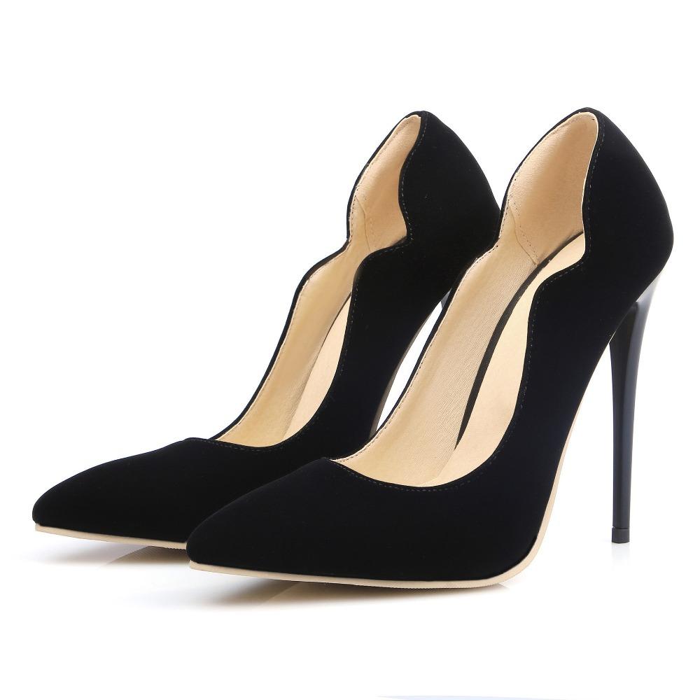 Fashion 2025 Women Shoes Luxury Brand Pumps Red Shiny Bottom Pointed Toe Black High Heels Thin Heel 12cm Sexy Wedding Party Ladies Shoe