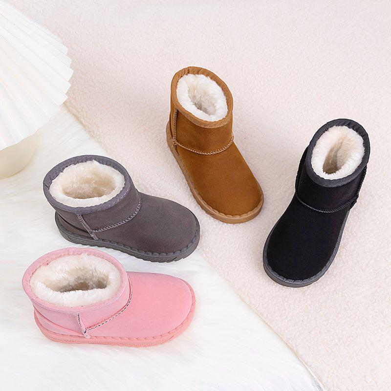 2025 Winter New Children's Snow Boots - Boys' & Girls' Warm Cotton Shoes with Extra Velvet