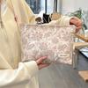Aesthetic Floral Makeup Bag Cosmetic Pouch Large Capacity Zipper Closure Waterproof Women Travel Toiletry Bag Makeup Organizer