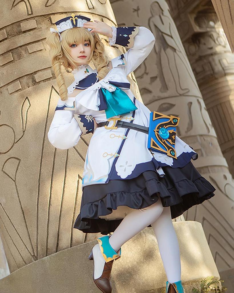 [Milky Time] Genshin Impact Cosplay Halloween Costume for Women, Anime Game (Barbara, M)
