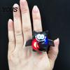 Bague sur le thème d'Halloween Anneaux LED, Anneaux de Doigt Lumineux Jouet pour Enfants Adultes, Décoration de Fête Effrayante Citrouille Fantôme Globule Oculaire Cadeaux Lumineux Friandises