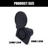 Female Plug Socket Mobility Scooter Panel Mount Port Easy Installation 3 Pin Socket Connector with Protective Cover