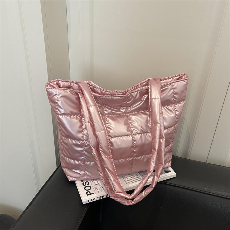 

Большая хлопковая сумка-тоут для одежды женская 2025 новая модная портативная сумка через плечо универсальная сумка-подмышка для поездок на работу розовый