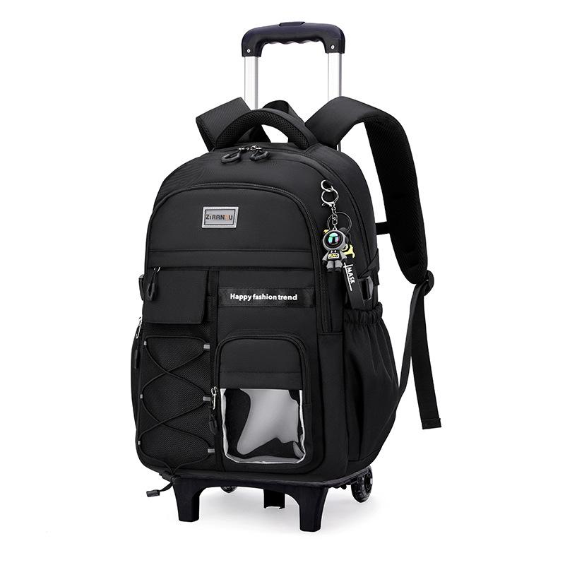 Kids School Backpack with Wheels Rolling Backpack for Boys Student Backpack 2/6 Wheels Trolley School Bags Children Book bag
