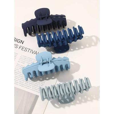 4 Pcs Large Mixed Colors Hair Claw Clips for Thin Hair Thick Hair Non-Slip Hair Grip Styling Accessories for Women and Girl