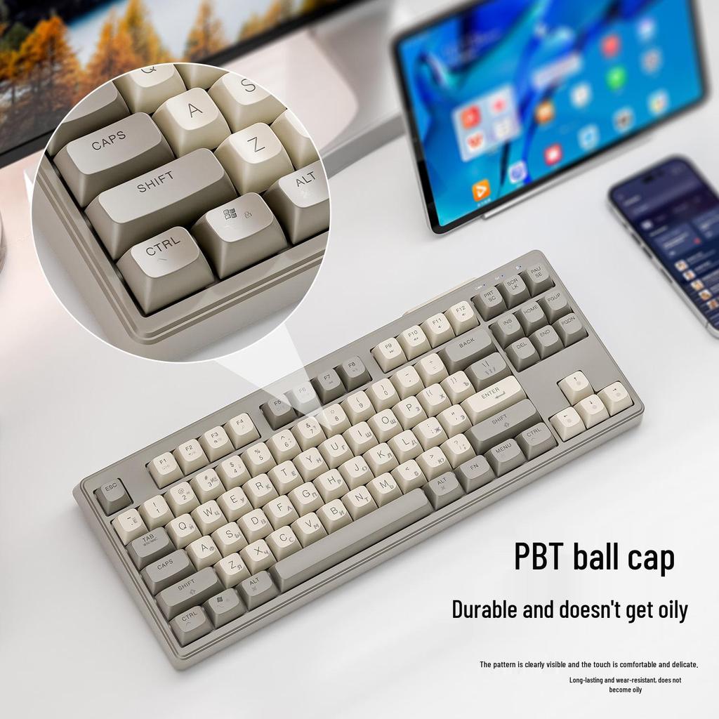 Wolf M87 Dual-Mode Wireless Silent Gaming Keyboard with Russian Keys