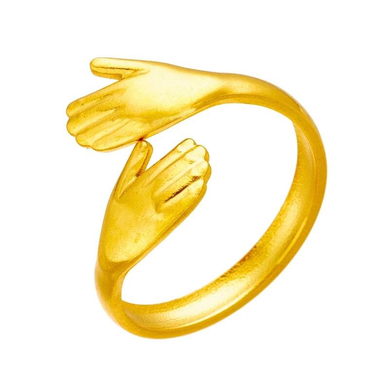 316L Rustfritt Stål Håndklem Kreativ Ring Kvinner Design Jenter Åpen Ring Fest Smykker Gave