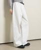 Yujen Back Logo Slash Wide Denim Pants_White