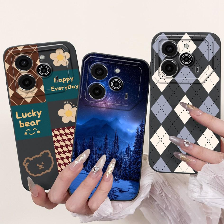 6,78" Für Tecno Pova 6 Pro Hülle 2024 Mode Muster Quadratische Linse Schutz Hülle Weich Für Tecno Pova 6 Pova6 Pro 5G Handyhüllen