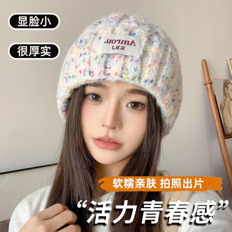 Hat Women's Autumn and Winter New Versatile Wool Hat Warm Ear Protection Windproof Knitted Hat Cold Hat
