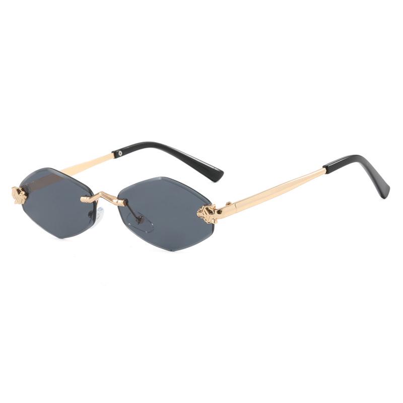 2024 Frameless Cut-Edge Rhombus Snake Sunglasses - Fashionable European & American Beach UV Protection Eyewear
