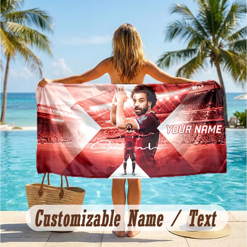 Custom Text Beach Towel, Soft Absorbent Swimming Multi-use TowelMohamed Salah